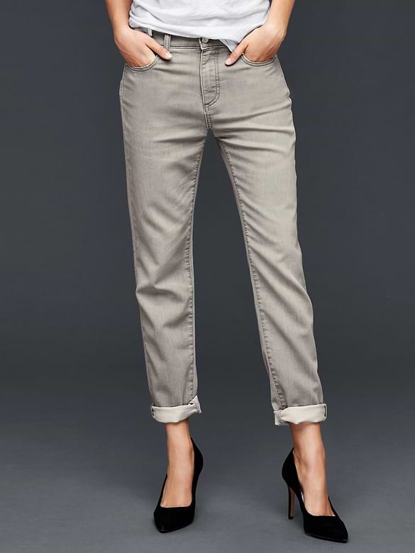 1969 grey worn knit girlfriend jeans
