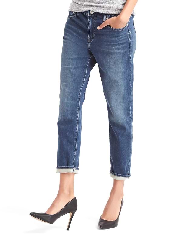 Mid rise knit best girlfriend jeans