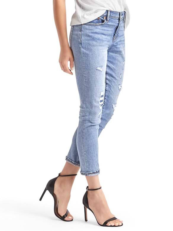 AUTHENTIC 1969 destructed best girlfriend jeans