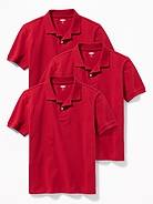 Image number 1 showing, School Uniform Polo Shirt 3-Pack for Boys