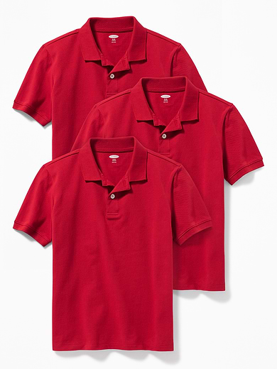 Image number 1 showing, School Uniform Polo Shirt 3-Pack for Boys