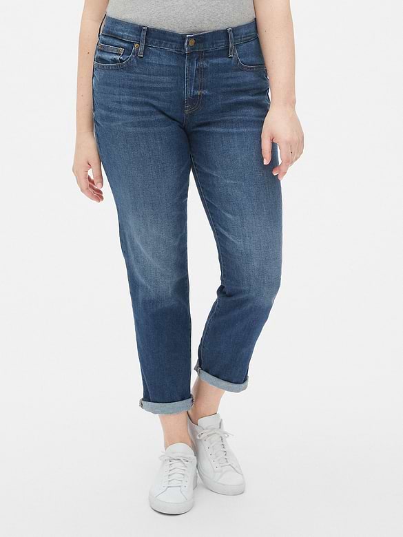 Mid Rise Girlfriend Jeans