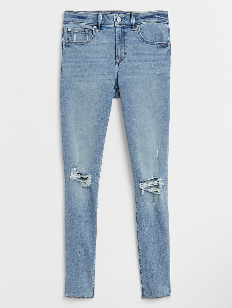 Image 1 of 3, Our favorite jean just got better. Still perfect for every body—now even more comfy., Super-stretch denim that moves with you., Contoured waistband made to hug your curves all day long., Light wash with heavy fading and whiskering throughout., Destructed detailing at knees., Button closure, zip fly., Classic five-pocket styling., Better denim. Better planet. This pair of denim is part of our water-saving Washwell™ program. Compared to conventional wash methods, Washwell™ has saved millions of liters of water since 2016., Product #612664