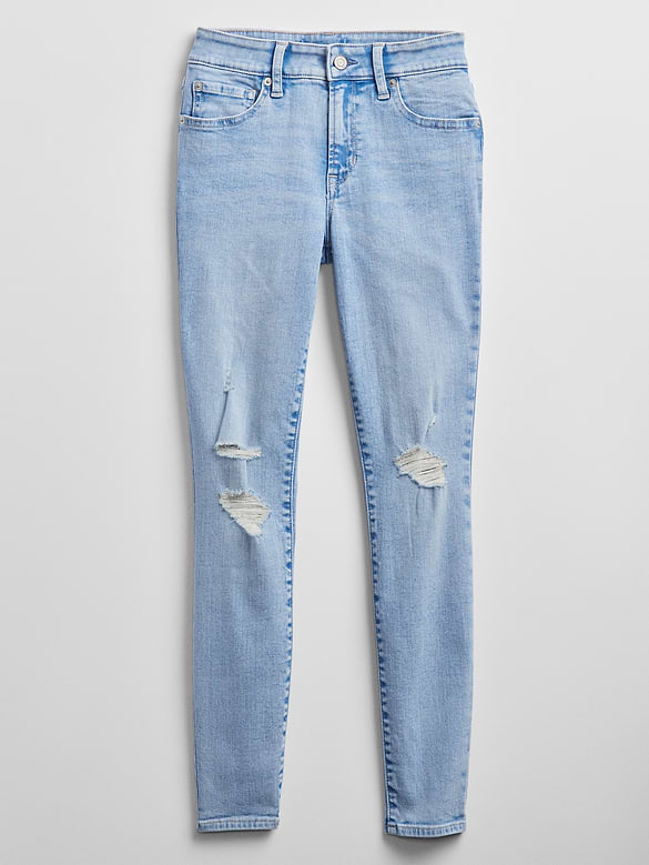 Mid Rise Distressed Universal Legging Jeans