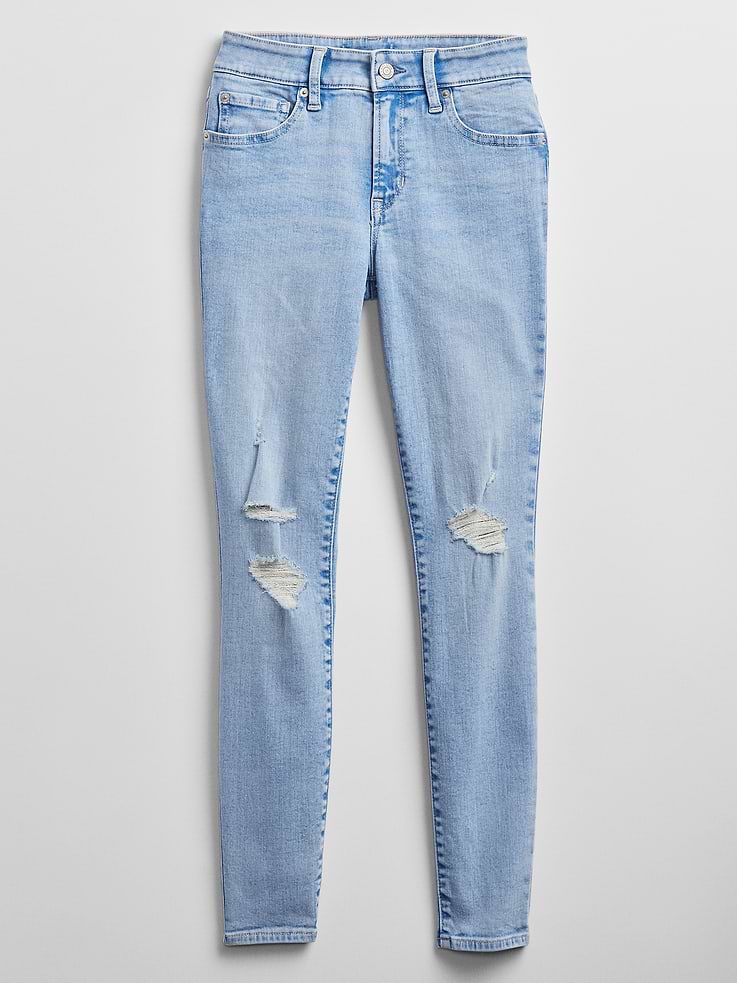 Image 4 of 4, Mid Rise Distressed Universal Legging Jeans