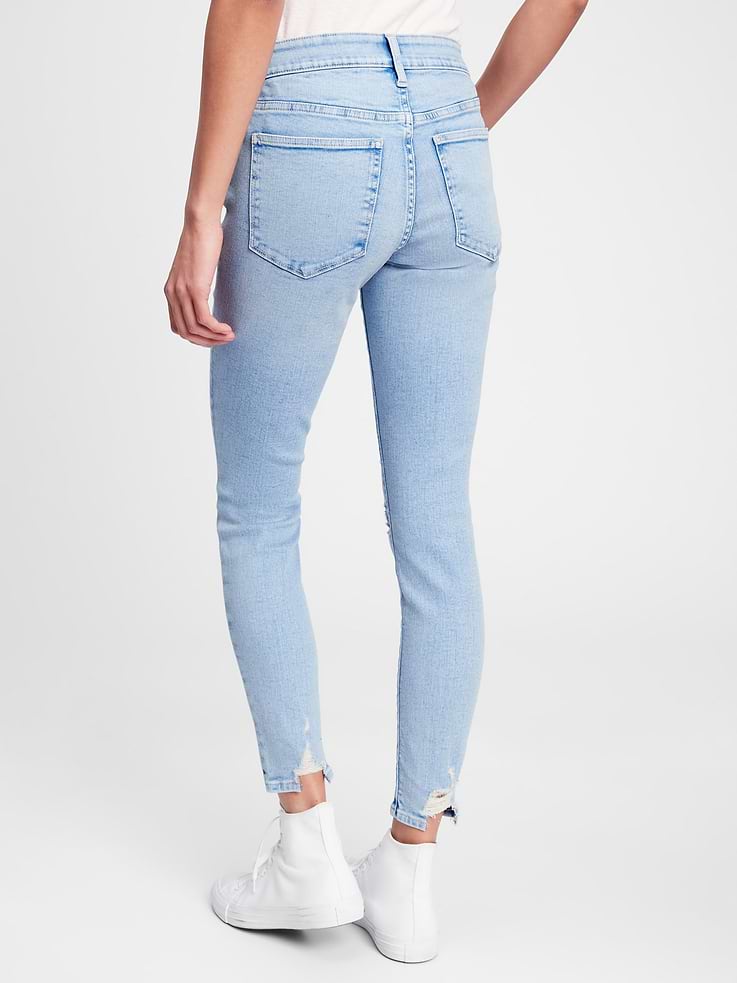 Image 2 of 4, Mid Rise Distressed Universal Legging Jeans