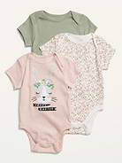 Image number 1 showing, 3-Pack Short-Sleeve Bodysuit for Baby