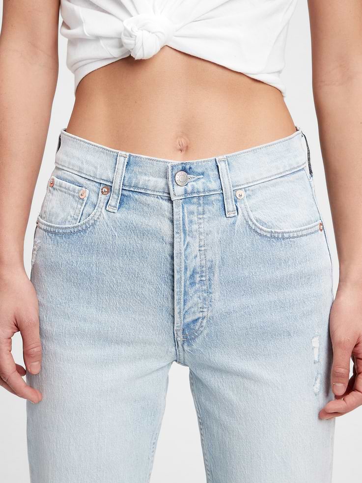 Image 3 of 7, High Rise Cheeky Straight Jeans