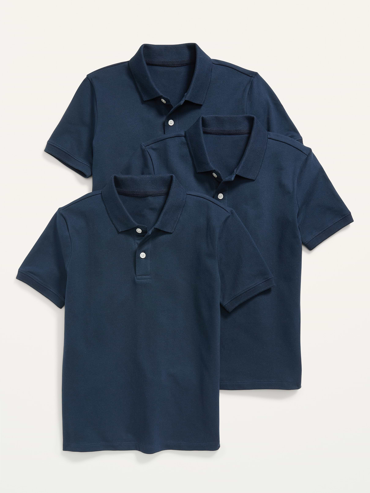 Image number 1 showing, School Uniform Polo Shirt 3-Pack for Boys