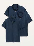 Image number 1 showing, School Uniform Polo Shirt 3-Pack for Boys