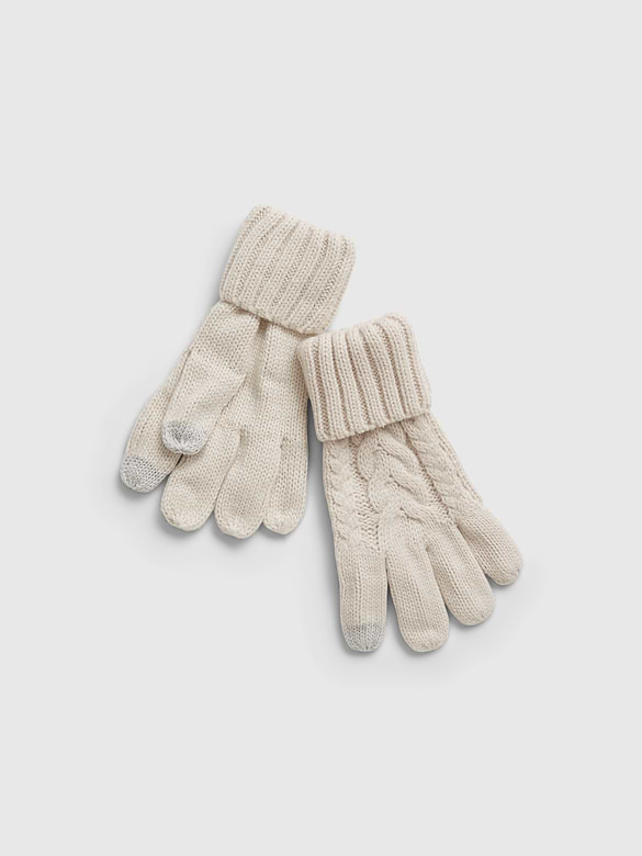 Kids Smartphone Cable Knit Gloves