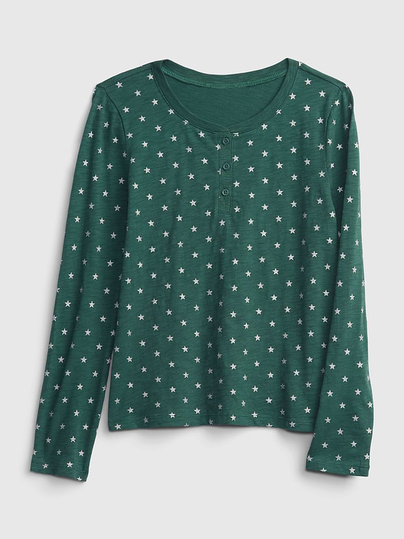 Kids Scoop Neck Henley T-Shirt