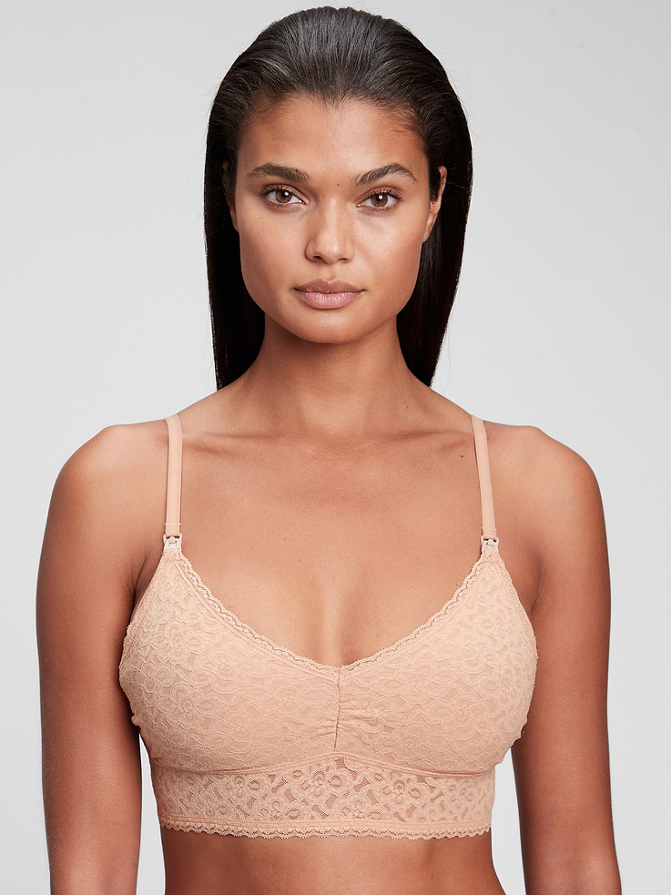 Image 1 of 1, Soft lace knit., Adjustable tank straps with clip-down feature for easy nursing., Sweetheart neckline., Hook closure at back., Product #759417