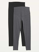 Image number 1 showing, Maternity Full-Panel Leggings 2-Pack