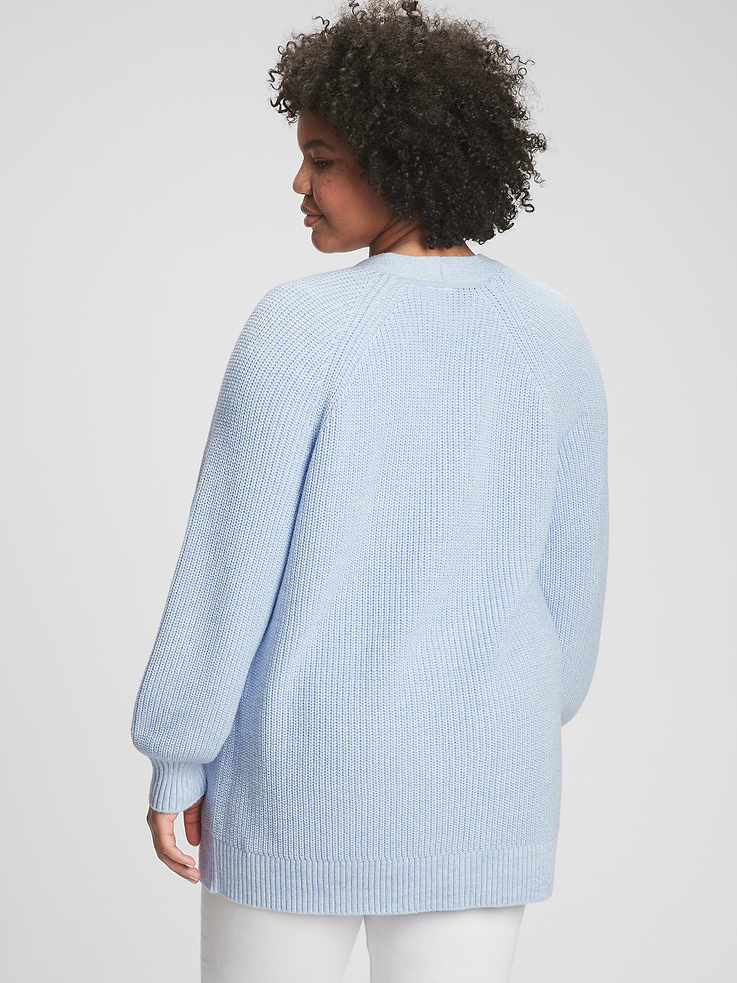 Image 2 of 6, Shaker-Stitch Open-Front Cardigan