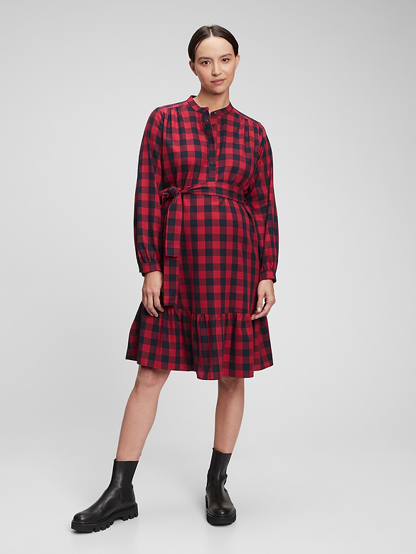 Robe de maternité en flanelle