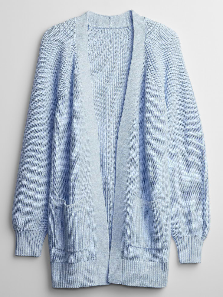 Image 3 of 6, Shaker-Stitch Open-Front Cardigan