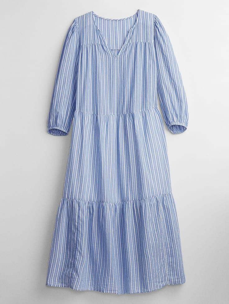 Image 3 of 6, V-Neck Tiered Midi Dress