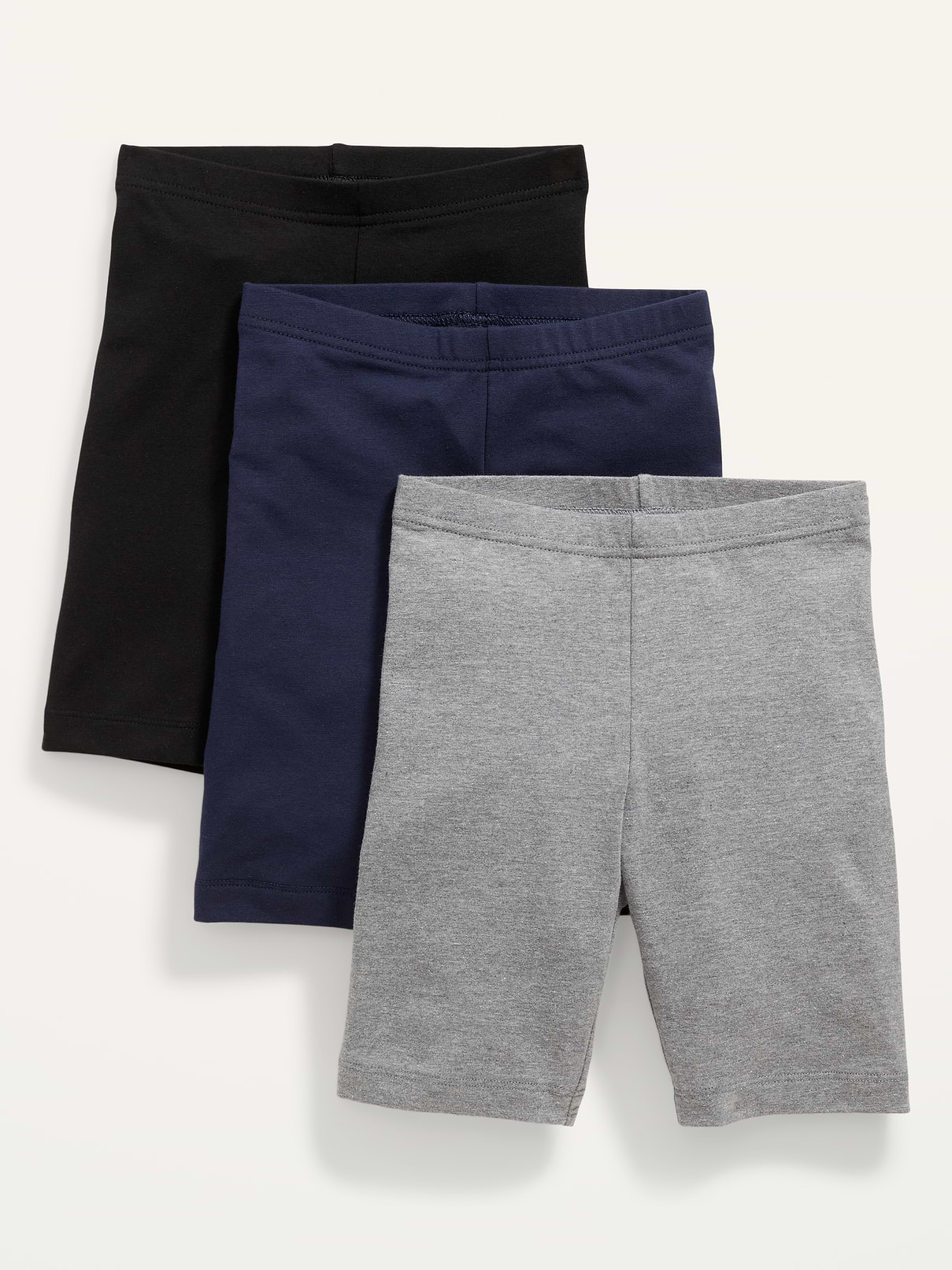 Image number 1 showing, Long Jersey Biker Shorts 3-Pack for Girls