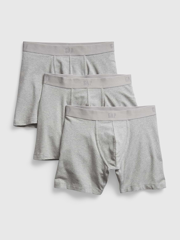 5" Organic Stretch Cotton Boxer Briefs (3-Pack)