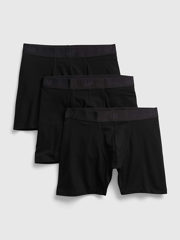 5" Organic Stretch Cotton Boxer Briefs (3-Pack)