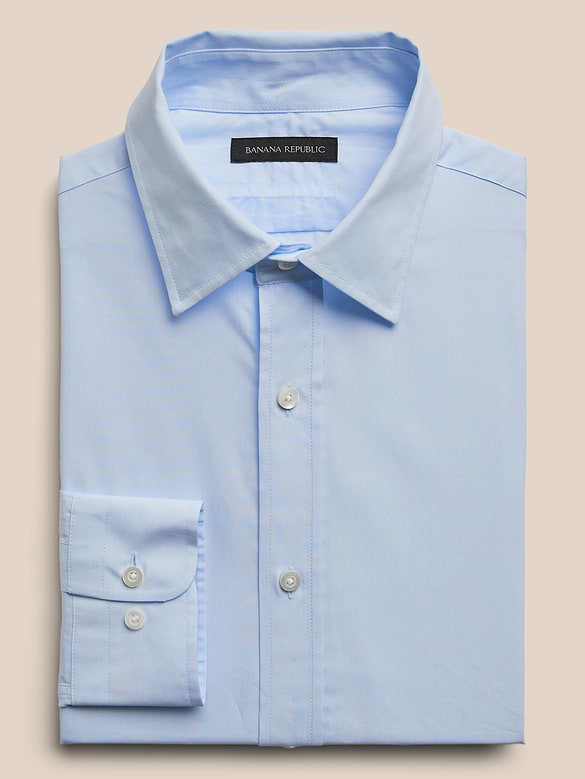 Tailored Slim-Fit Premium Cotton Poplin Dress Shirt