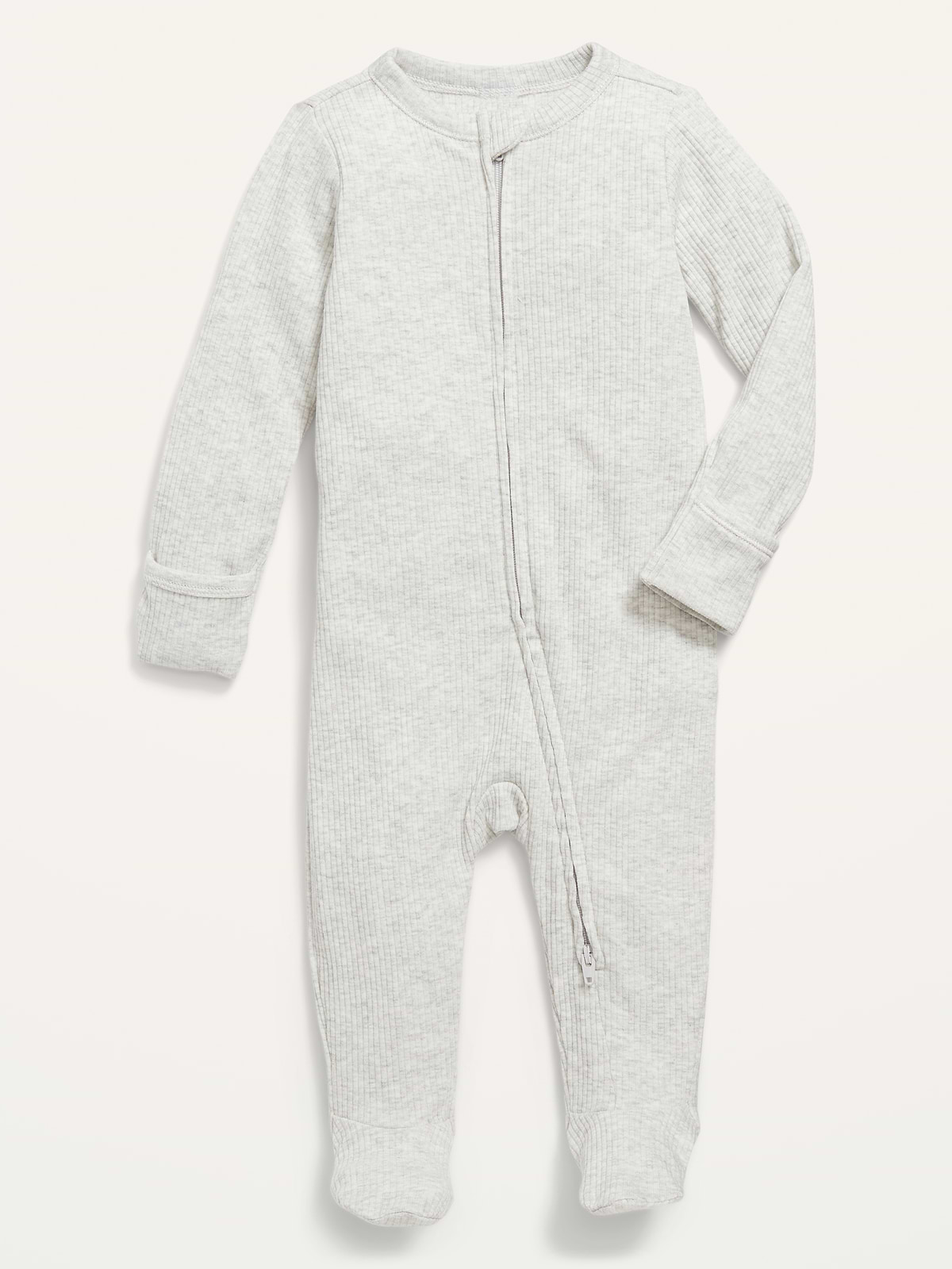 Ribbed 2-Way-Zip Sleep & Play Footed One-Piece for Baby