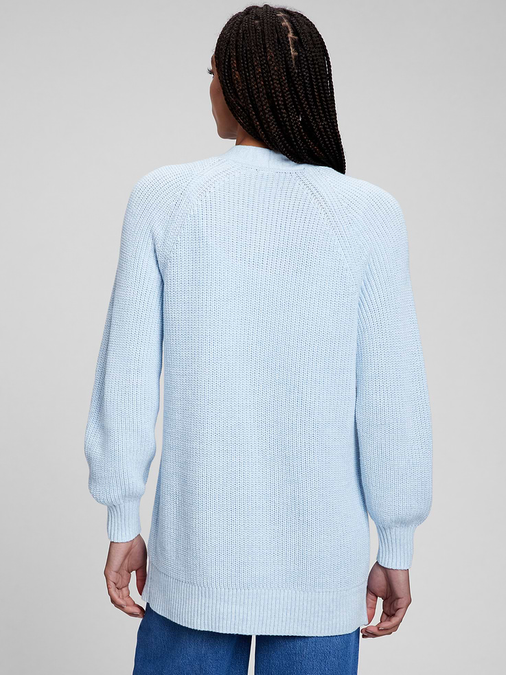 Image 6 of 6, Shaker-Stitch Open-Front Cardigan