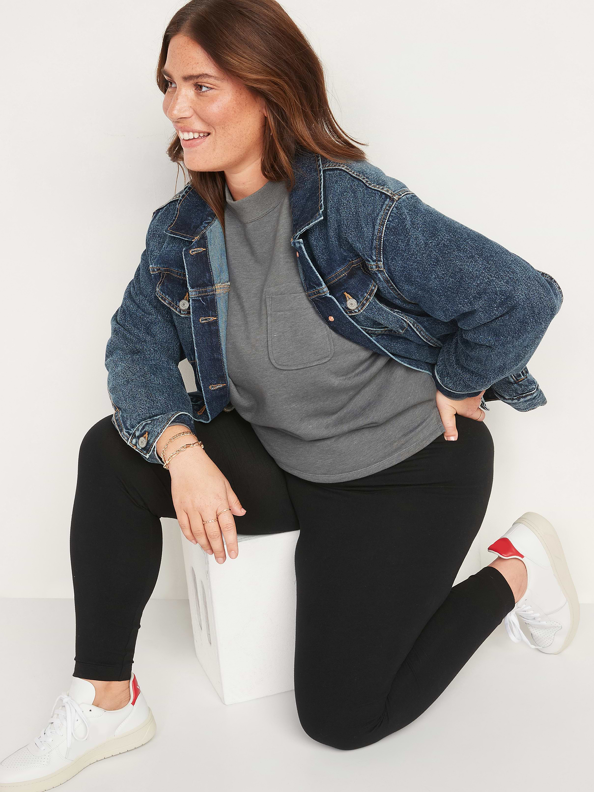 Image number 3 showing, High-Waisted Jersey Fashion Layering Leggings
