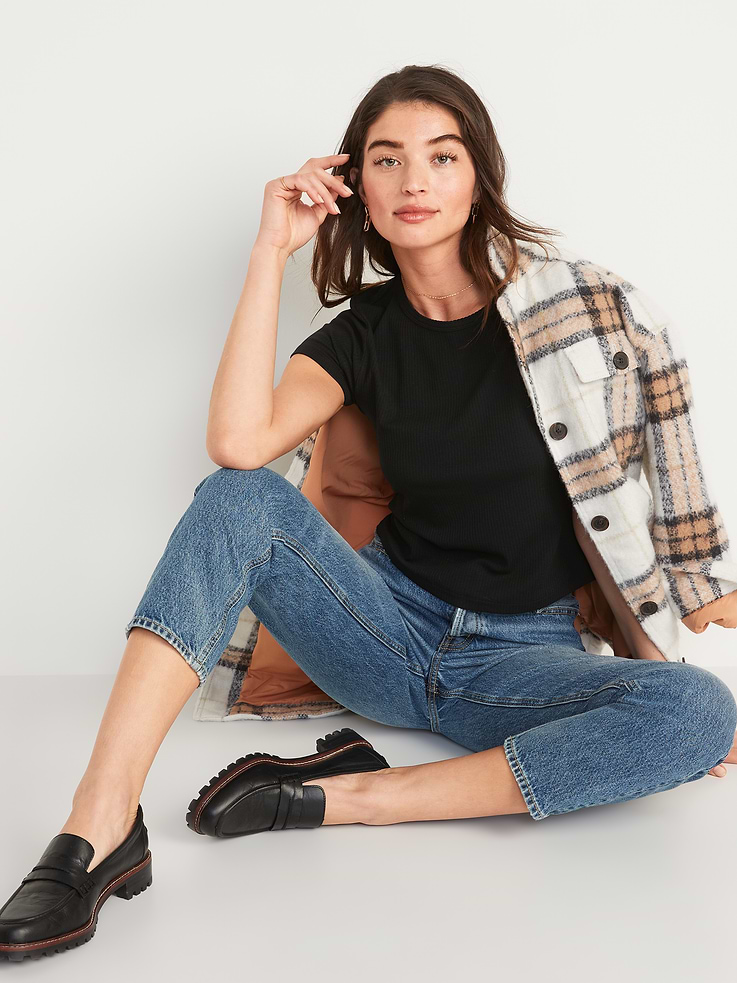 Image number 3 showing, Rib-Knit Crop T-Shirt