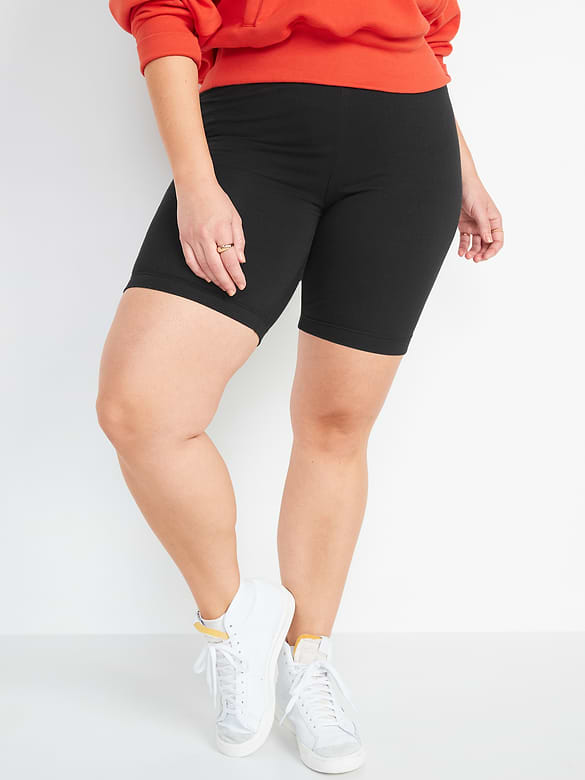 High-Waisted Jersey Biker Shorts -- 8-inch inseam