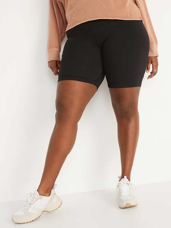 High-Waisted Jersey Biker Shorts -- 8-inch inseam