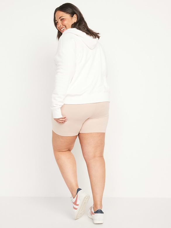 High-Waisted Jersey Biker Shorts -- 6-inch inseam