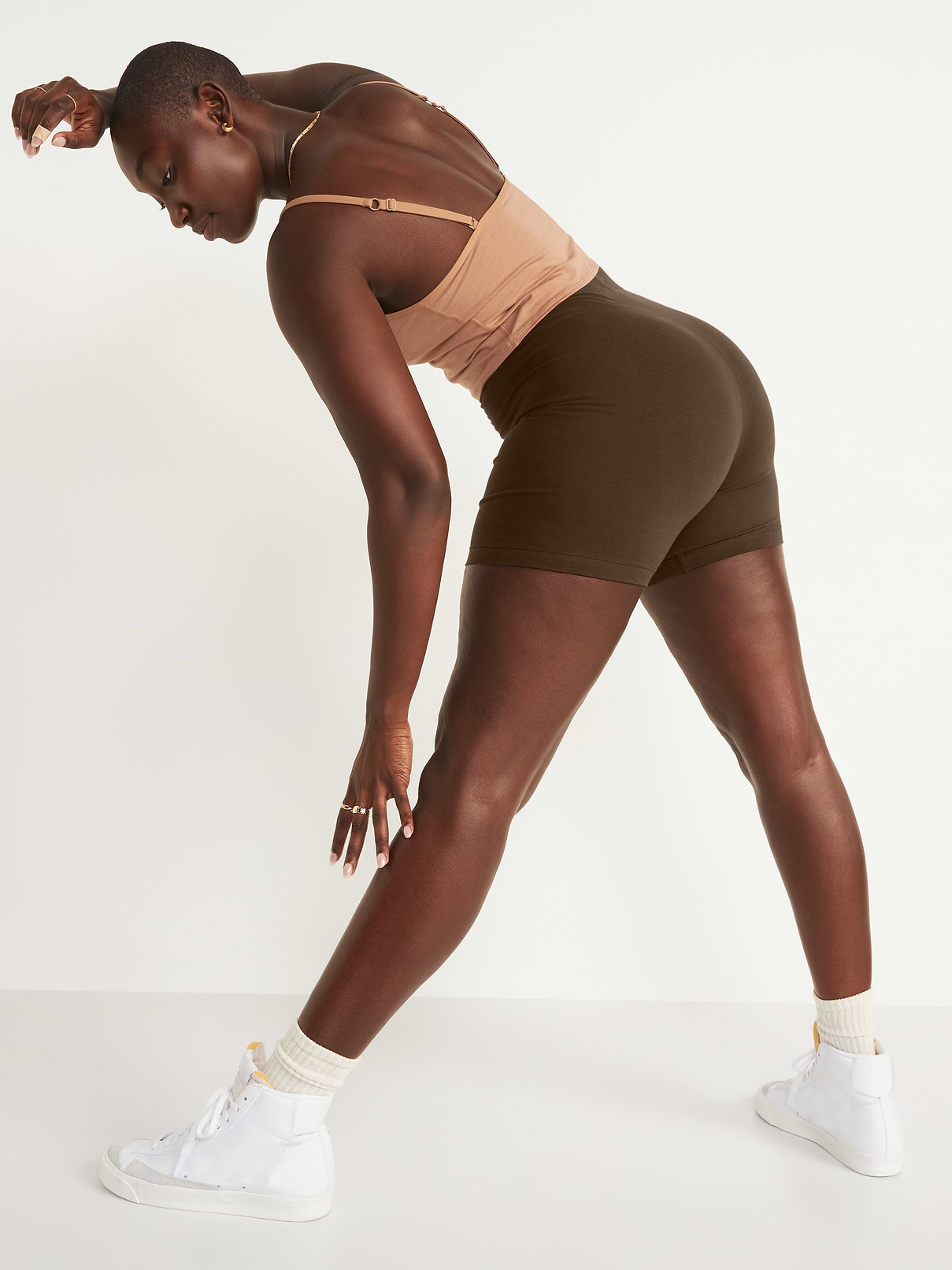 Image number 2 showing, High-Waisted Jersey Biker Shorts -- 6-inch inseam
