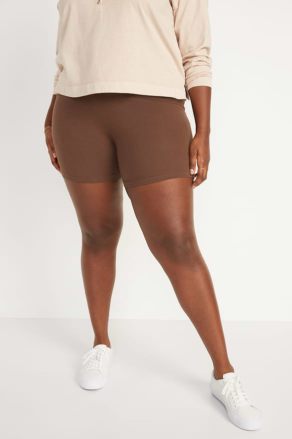 High-Waisted Jersey Biker Shorts -- 6-inch inseam