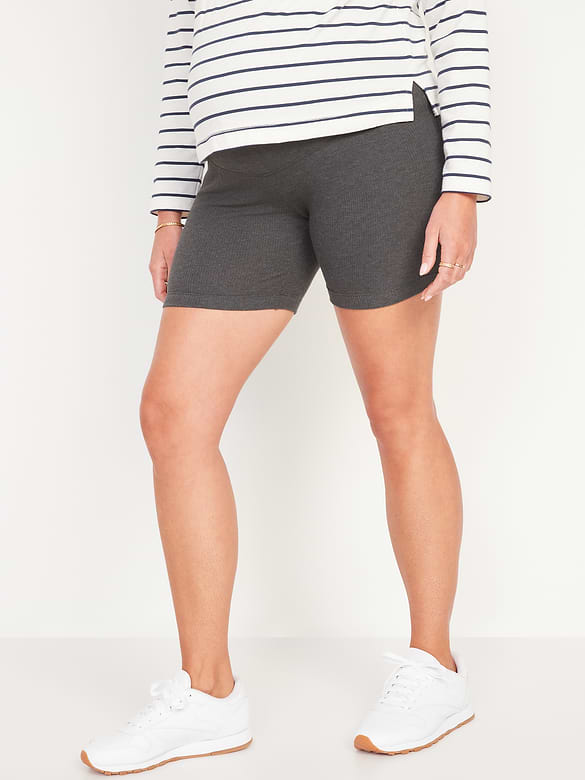 Maternity Full-Panel Biker Shorts -- 6-inch inseam