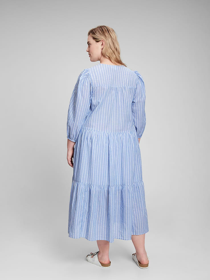 Image 6 of 6, V-Neck Tiered Midi Dress
