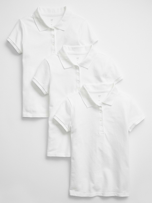 Kids Uniform Stretch Pique Polo Shirt (3-Pack)