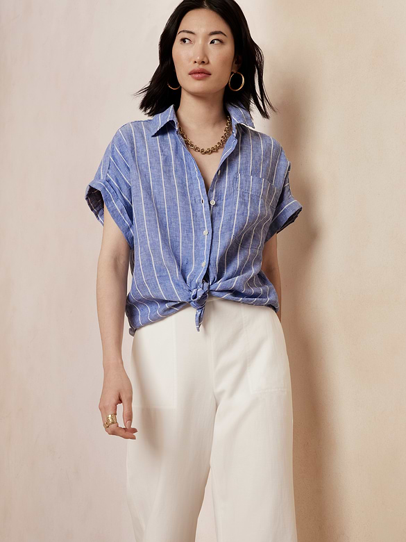 Petite Linen Resort Shirt
