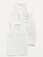 Image number 2 showing, Solid Lattice-Back Tank Top 3-Pack for Girls