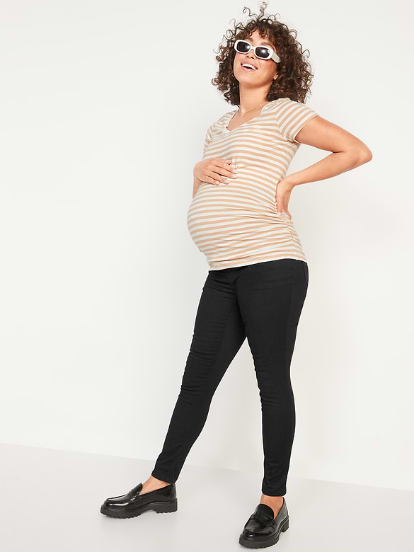 Maternity Premium Full Panel Rockstar Super Skinny Black Jeans