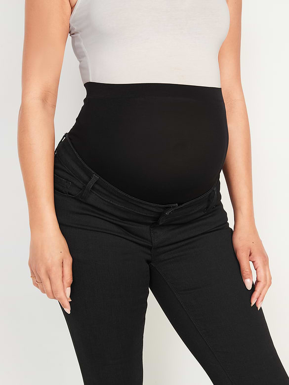 Maternity Premium Full Panel Rockstar Super Skinny Black Jeans