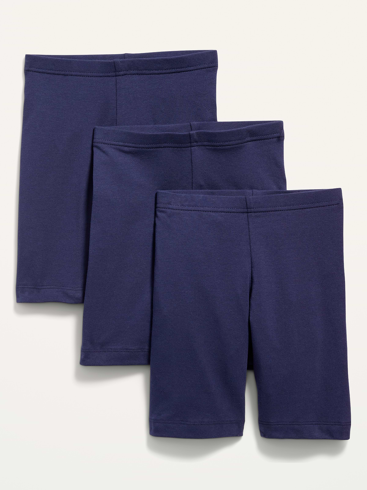 Long Jersey Biker Shorts 3-Pack for Girls