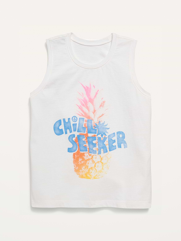 Soft-Washed Graphic Sleeveless T-Shirt for Girls