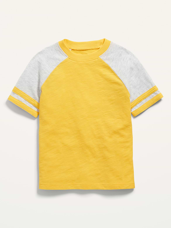 Raglan-Sleeve Slub-Knit T-Shirt for Toddler Boys