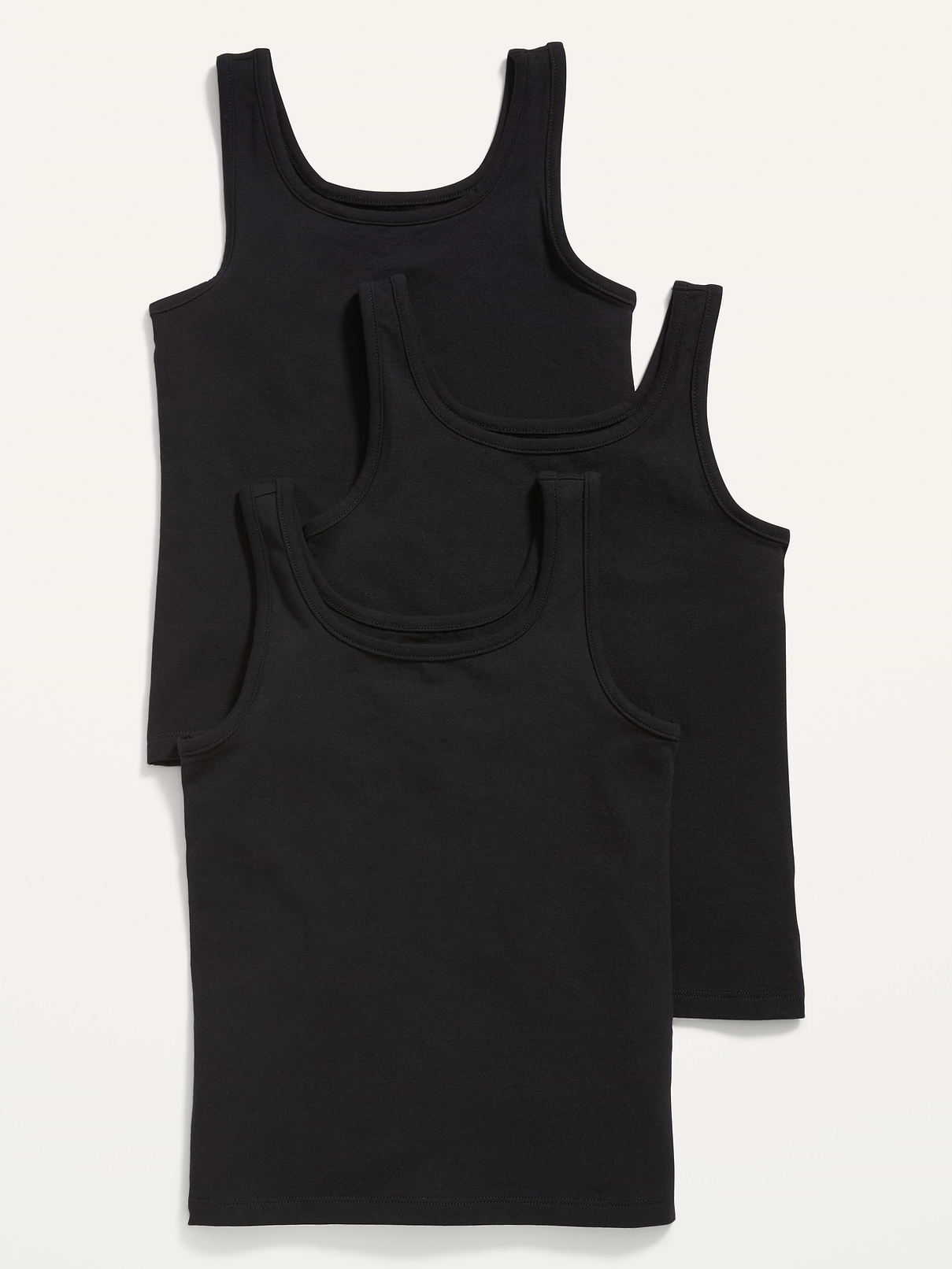 Image number 1 showing, Square-Neck Tank Top 3-Pack for Girls