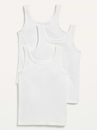 Image number 1 showing, Square-Neck Tank Top 3-Pack for Girls