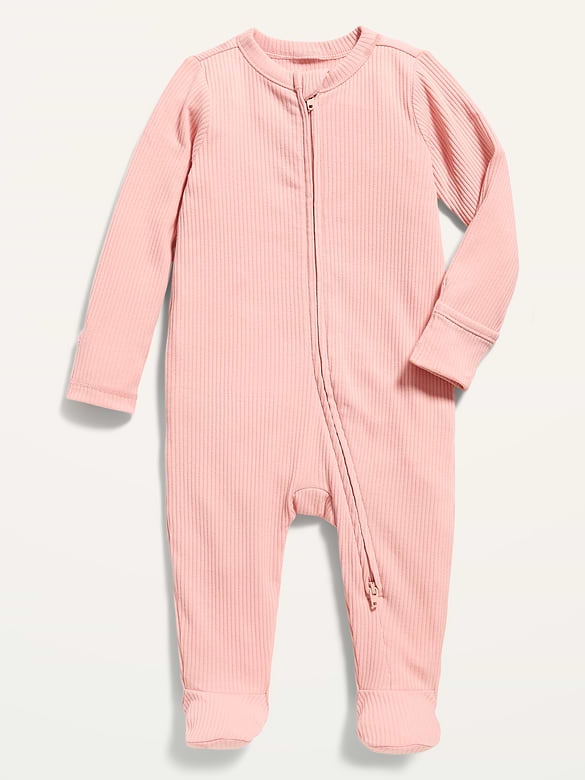 Ribbed 2-Way-Zip Sleep & Play Footed One-Piece for Baby