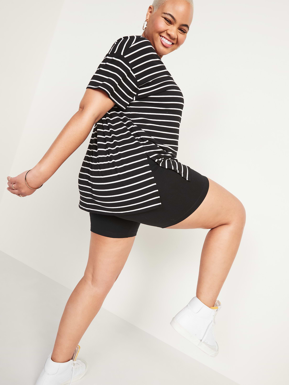 Image number 6 showing, High-Waisted Jersey Biker Shorts -- 6-inch inseam
