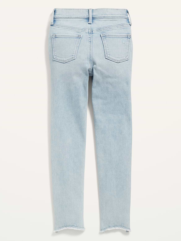 Jegging Rockstar super ajusté à extensibilité 360° à ourlet effiloché et à taille haute pour Fille